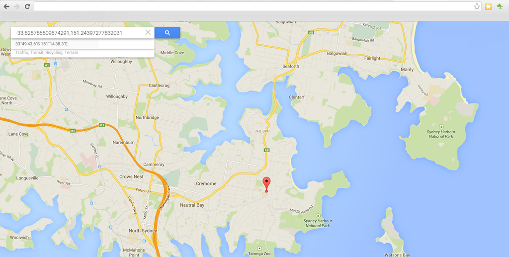 Latitude/Longitude point plotted on Google Maps
