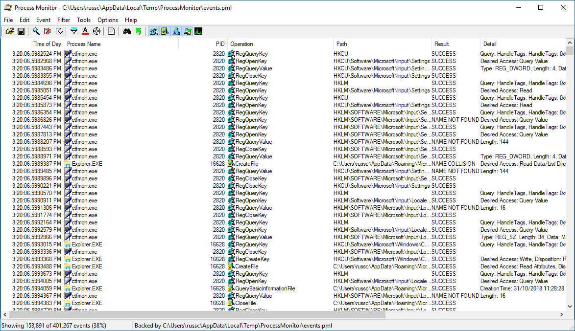 Process Monitor capture